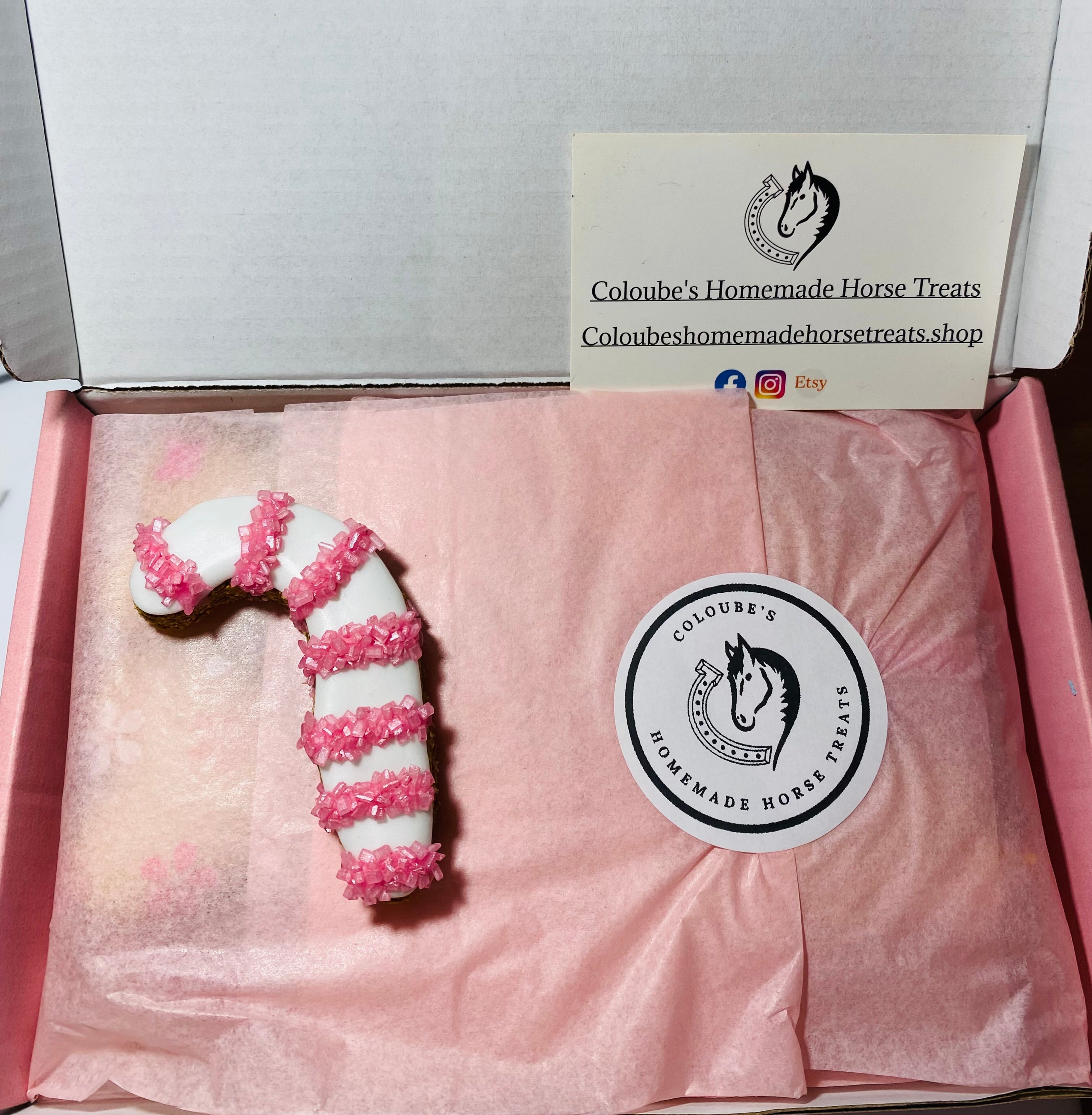 🎀 Pink Christmas Horse Treat Gift Box
