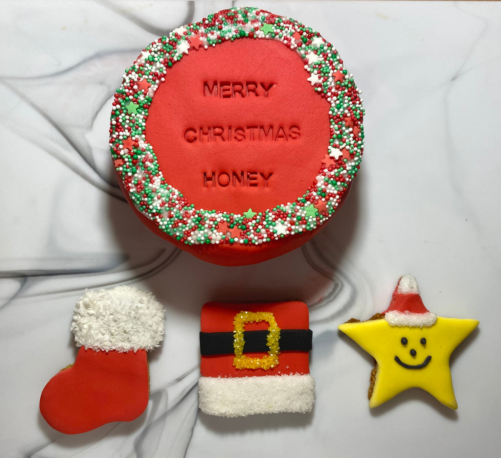 🎅 Christmas Cake with Santa, Star & Stocking Treat