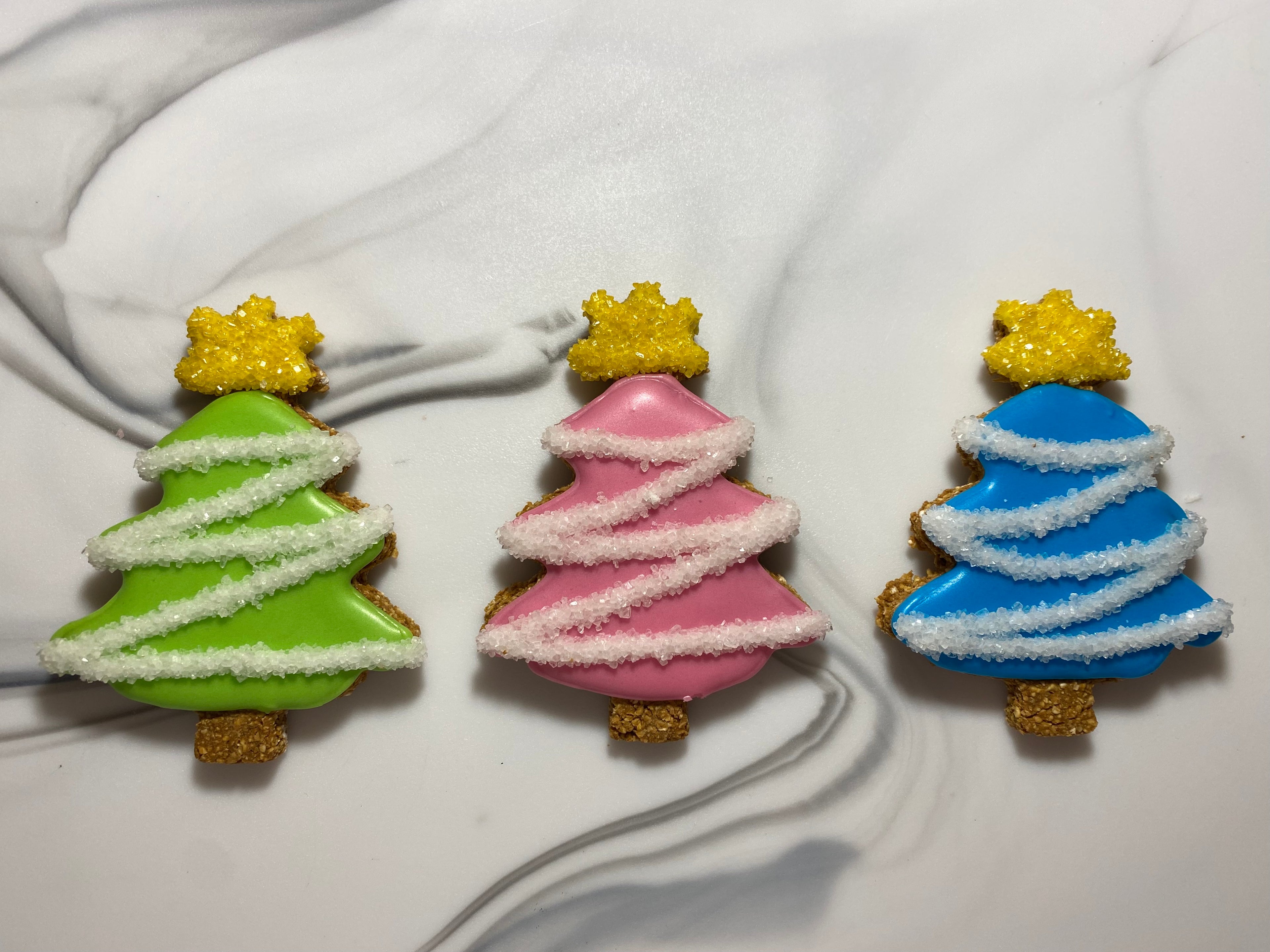 🎄 Set of 3 Christmas Tree Horse Treats – Pink, Blue & Green