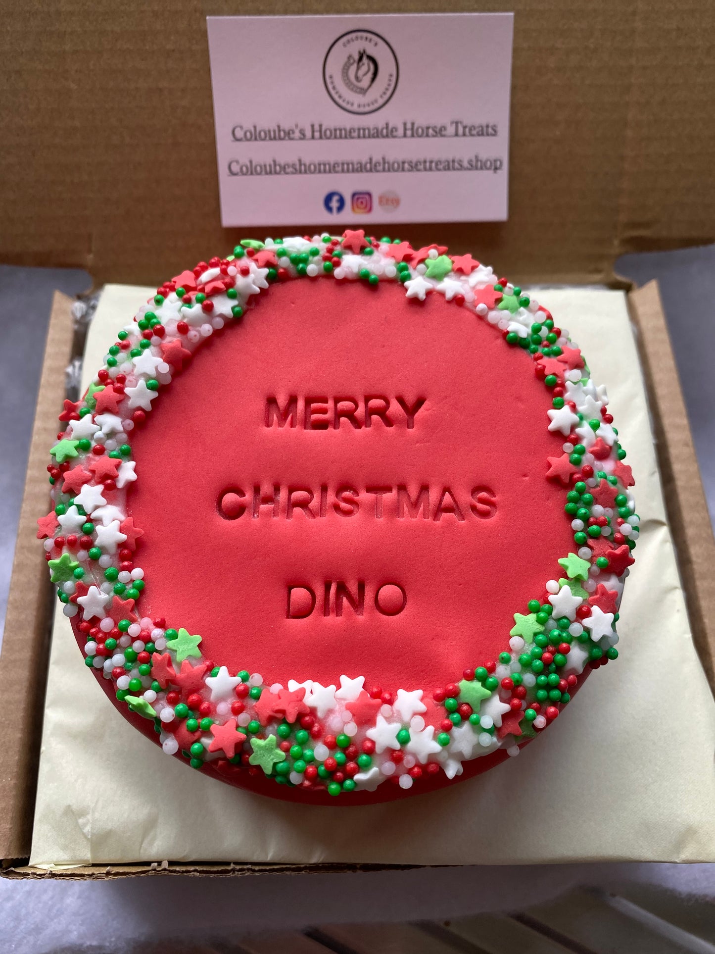 Christmas cake for horses/Horse Christmas treat/Equine Christmas gift/Perfect gift for horse lovers/Festive Christmas cake for horses